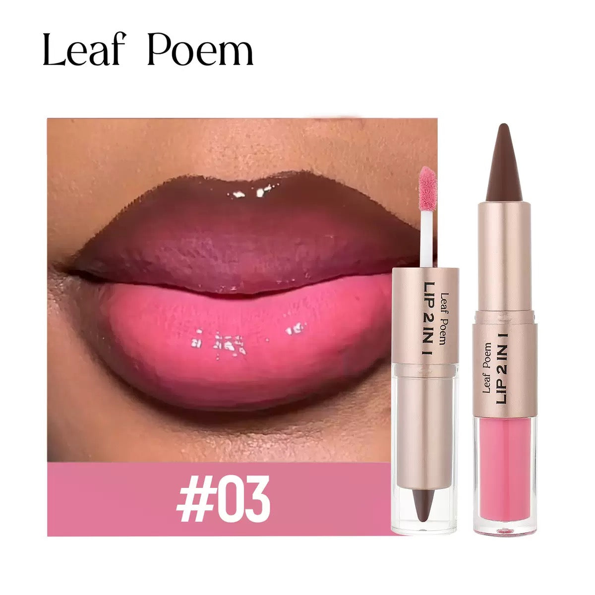 Cross-Border Exclusive Lipstick, Lip Liner, Lip Gloss, Dual-Ended Two-In-One
