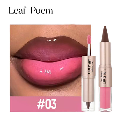Cross-Border Exclusive Lipstick, Lip Liner, Lip Gloss, Dual-Ended Two-In-One