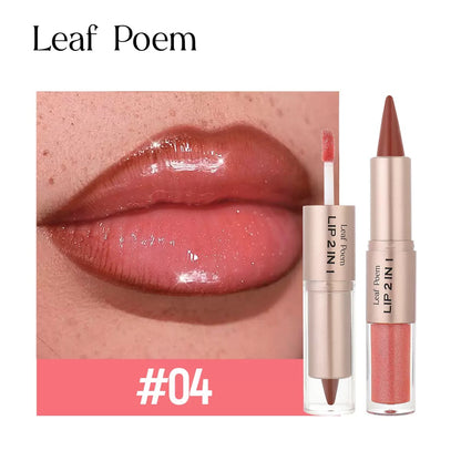Cross-Border Exclusive Lipstick, Lip Liner, Lip Gloss, Dual-Ended Two-In-One