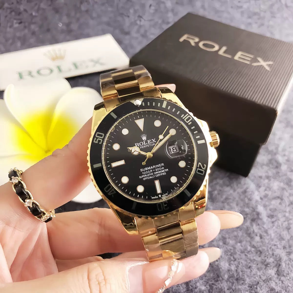Original Men's Rolex Watch Steel Band Rotatable Bezel Waterproof