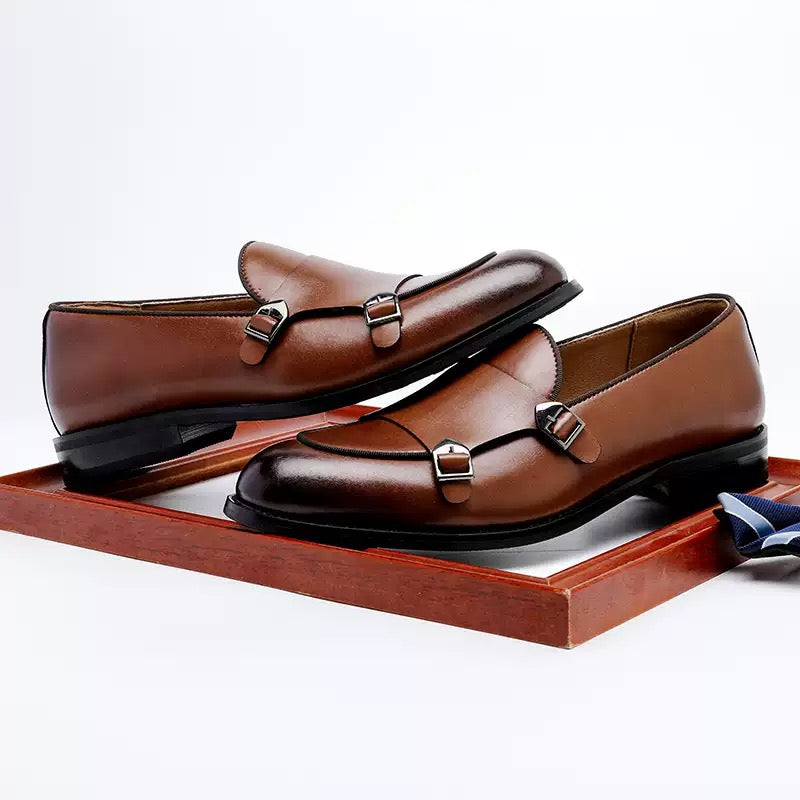Lefu Shoes Men's Leather Shoes British Style Slip-on Business