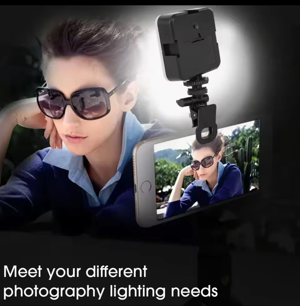 Multi-purpose Fill Light Adjustable Portable Clip-on Fill Light Battery Powered 3 Modes For Video Call Makeup Photo Lightings