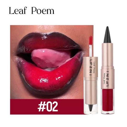 Cross-Border Exclusive Lipstick, Lip Liner, Lip Gloss, Dual-Ended Two-In-One