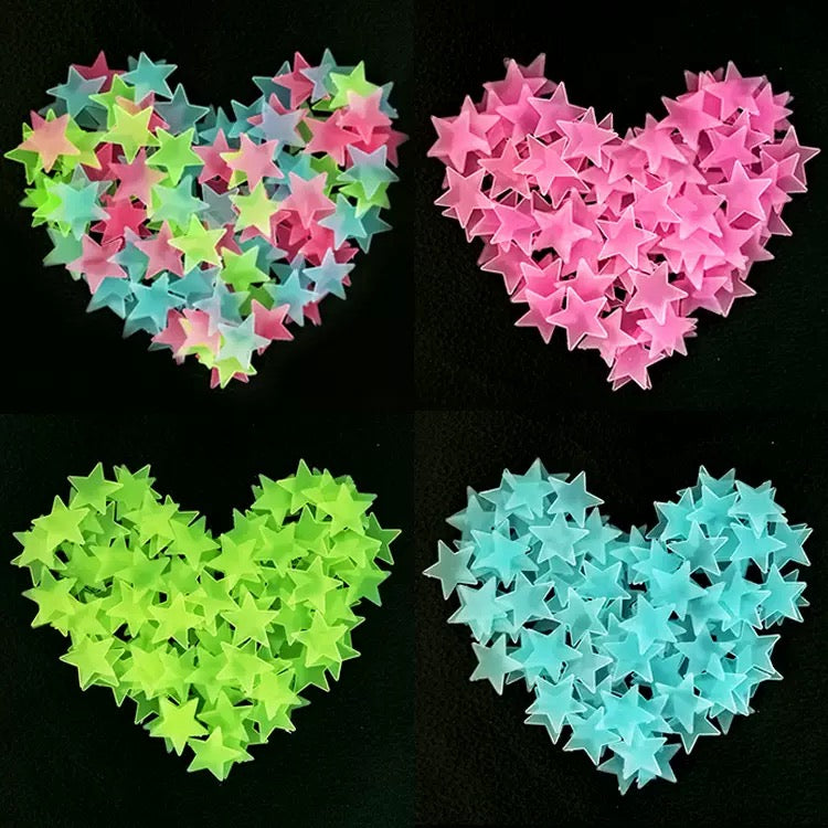 GLOW-IN-THE-DARK WALL STICKERS (100pcs in a pack)