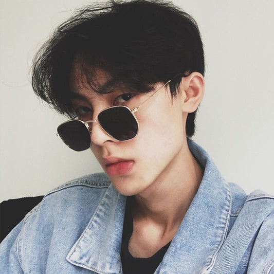 Classic Black Hexagon Sunglasses