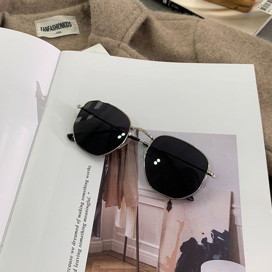 Classic Black Hexagon Sunglasses