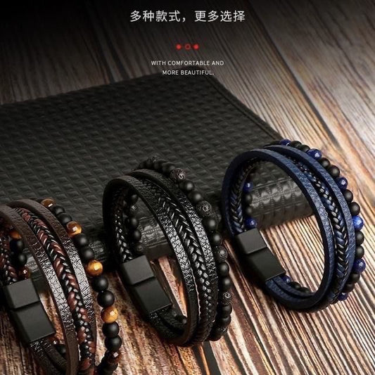 Luxury Multi-Layer Beaded Leather Bracelet