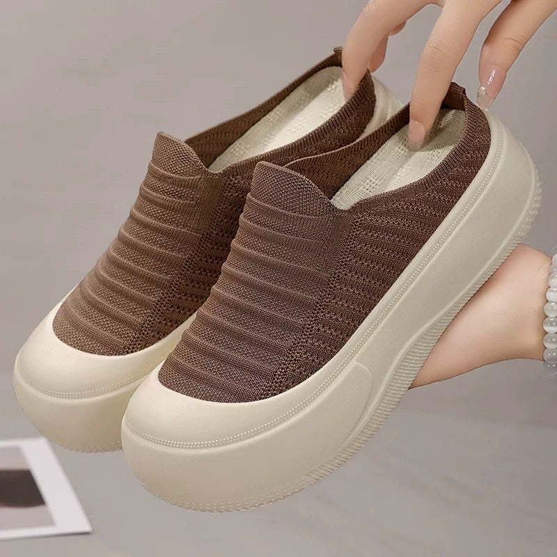 Shoes for Women, Summer Breathable Thick-Soled Shoes, Toe-Toe Slippers