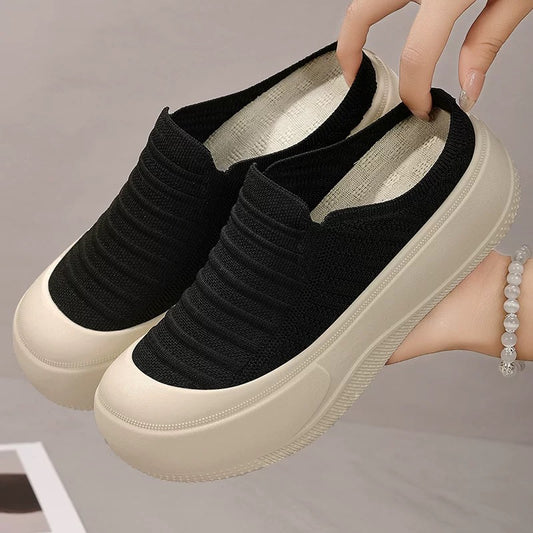 Shoes for Women, Summer Breathable Thick-Soled Shoes, Toe-Toe Slippers