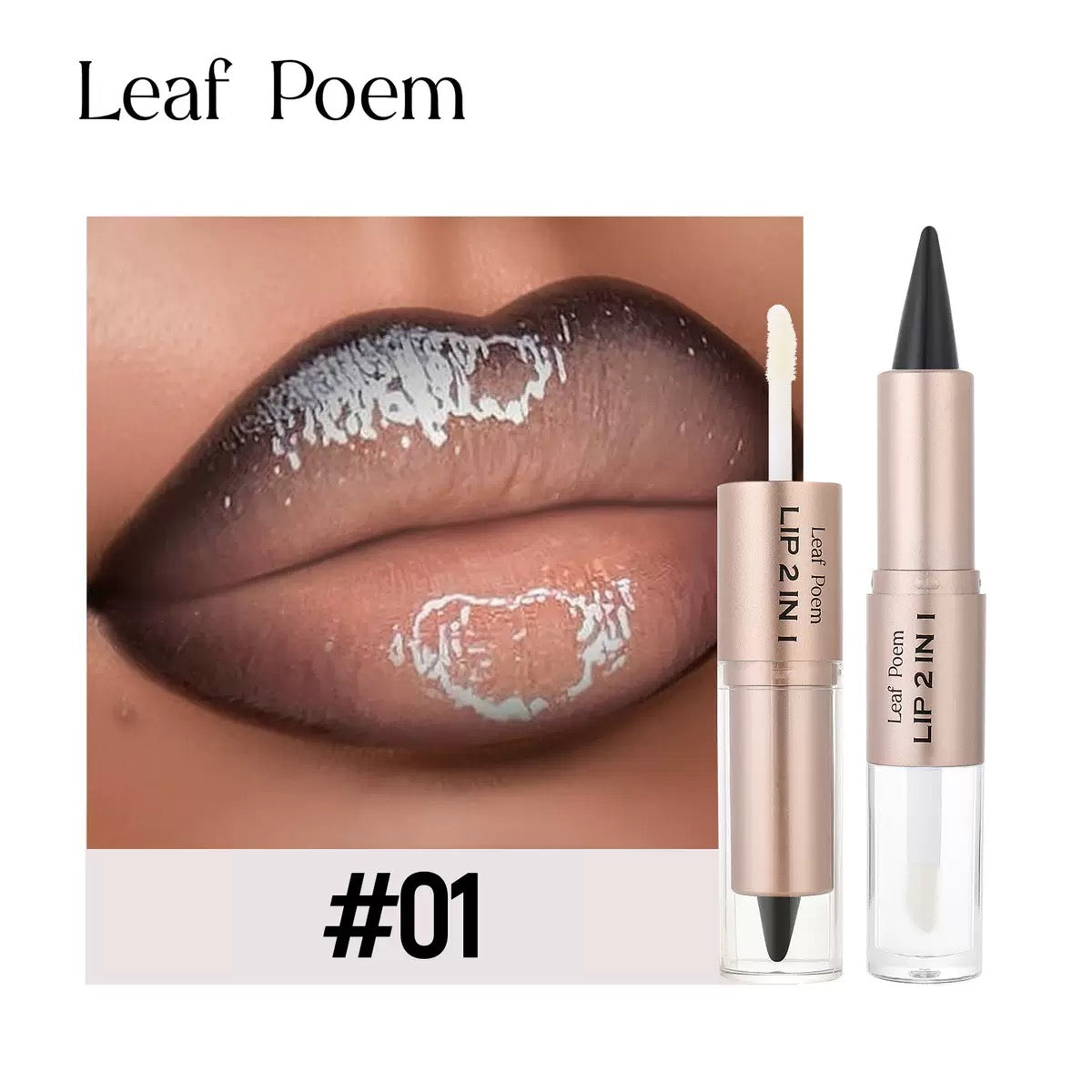 Cross-Border Exclusive Lipstick, Lip Liner, Lip Gloss, Dual-Ended Two-In-One