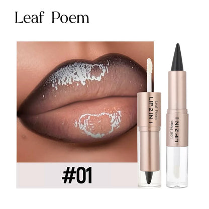 Cross-Border Exclusive Lipstick, Lip Liner, Lip Gloss, Dual-Ended Two-In-One