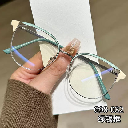 2025 Luxury Half-Rim Cat Eye Anti-Blue Light Glasses – Photochromic Auto-Tint (5 Colors)